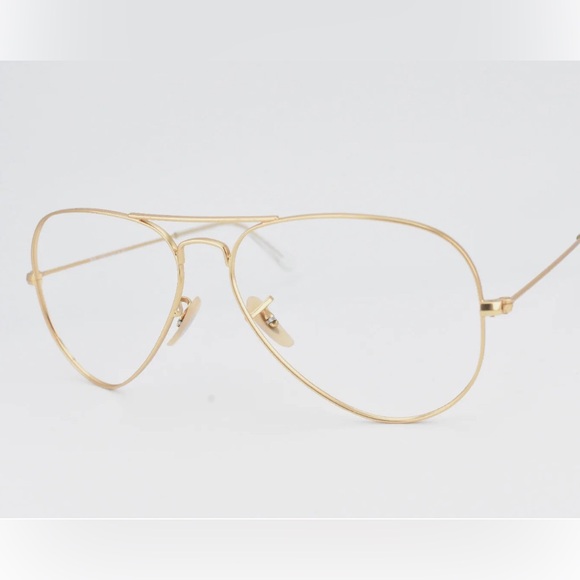 Ray-Ban Aviator Matte Gold Frame Clear Sunglasses 58-14 - Picture 13 of 14